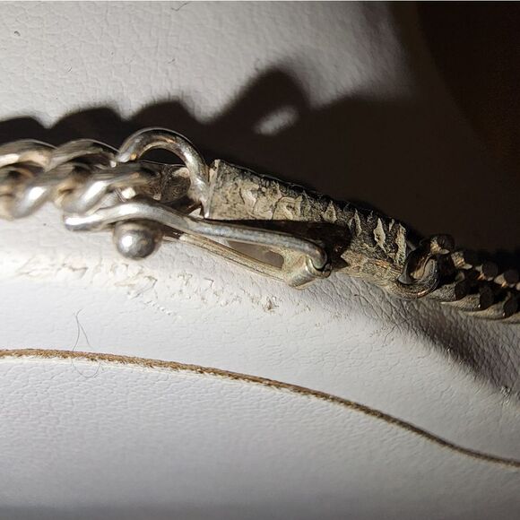 925 sterling silver marked flawless thick figaro link Necklace - Picture 4 of 7